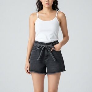 KANCAN | Black High Waisted Cut-off Denim Jean Shorts Sz S